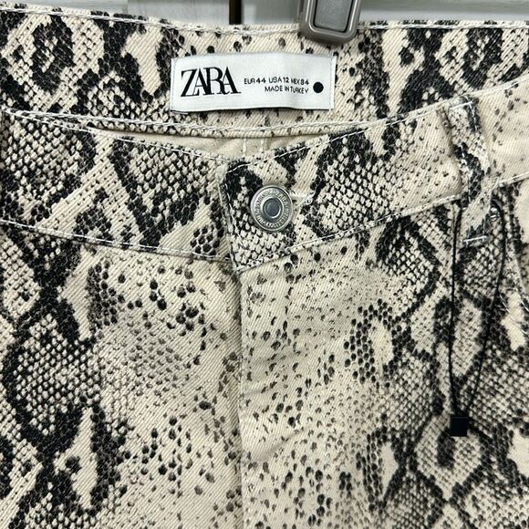 Zara Jeans Size 12 Snake Skin Print Straight Leg NWOT - Picture 12 of 13